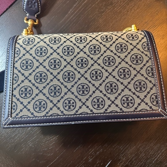Tory Burch T Monogram Jacquard Shoulder/Crossbody Bag navy blue - Picture 5 of 10